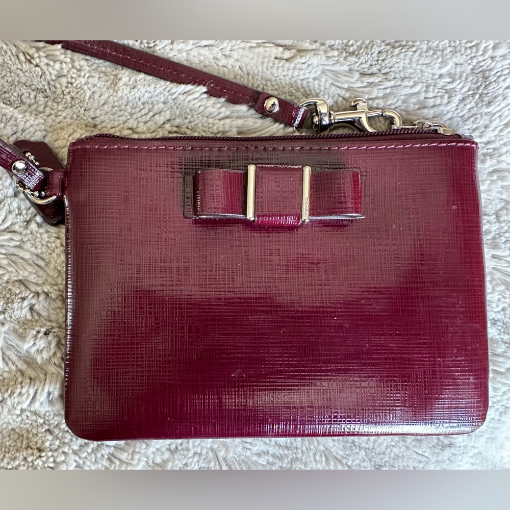 Coach Burgundy Wristlet
